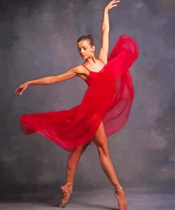 allet Dancer Wearing Red paint by numbers