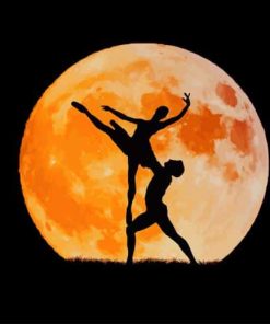 Ballet Dancers Full Moon paint by number