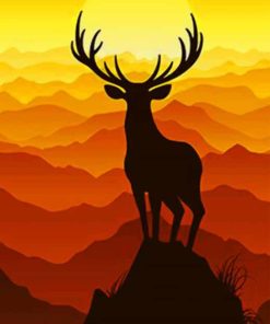 Beautiful Deer at The Sunset paint by numbers