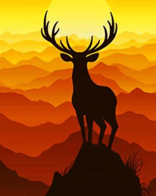 Beautiful Deer at The Sunset paint by numbers
