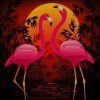 Beautiful Flamingos Sunset paint by numbers