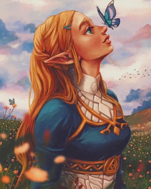 Beautiful Princess Zelda paint by numbers