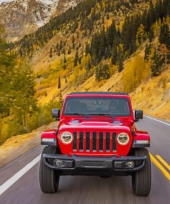 Beautiful Red Jeep paint by numbers