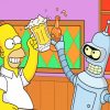 Bender And Homer Simpson paint by numbers