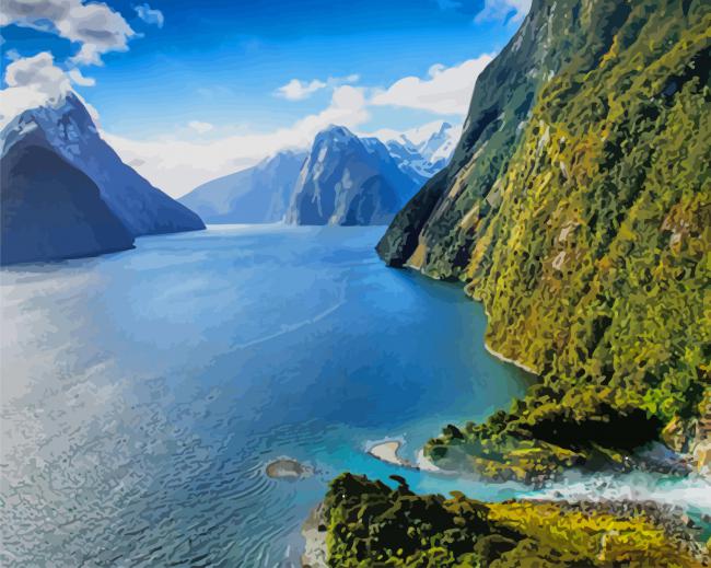 Best View Milford Sound paint by numbers