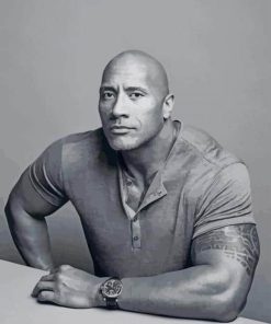 Black And White Dwayne Johnson by numbers