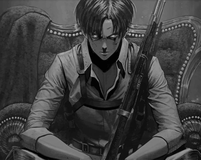 Black And White Levi Ackerman paint by number