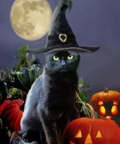 Black Cat Halloween paint by numbers