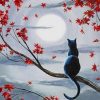 Black Cat In Silvery Moonlight painty by numbers