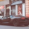 Black Lamborghini In The street paint by numbers
