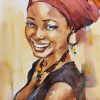 Black Woman Portrait paint by numbers