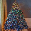 Blue Christmas Tree Decorations paint by numbers