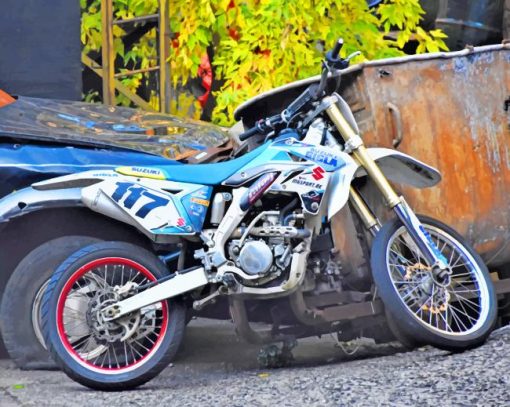 Blue Dirt Bike paint by numbers