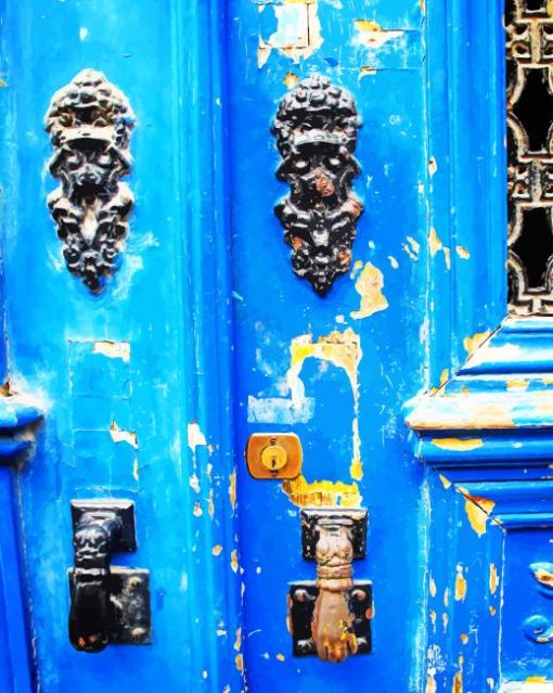 Blue Old Door paint by numbers