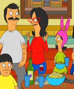 Bob Burger's Family Gathered paint by numbers