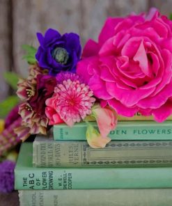 Books And Flowers paint by numbers