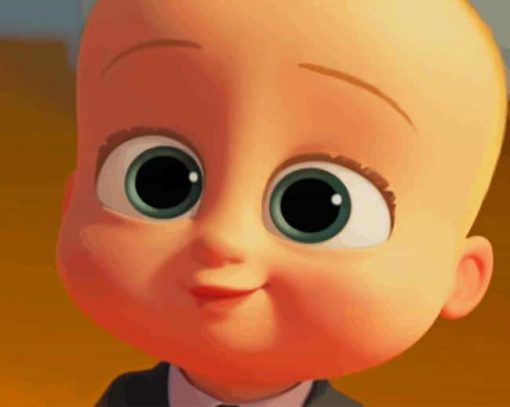 Boss Baby Talks Cute Face paint by numbers