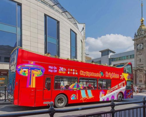Brighton's City Red Bus paint by numbers
