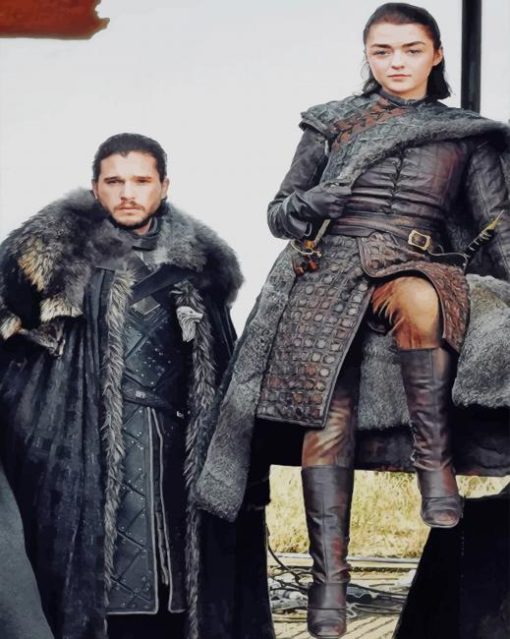 Brothers Arya and Jon Snow paint by numbers