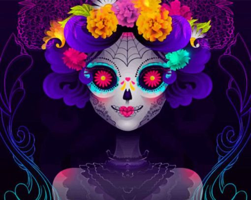 Calaveras Girl paint by number