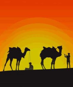Camel Leaders Silhouette paint by number
