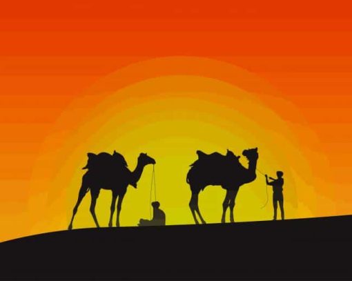Camel Leaders Silhouette paint by number
