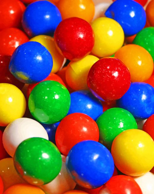 candy gum ball many colors painting by numbers