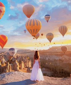 Cappadocia Turkey Hot Air Balloons paint by numbers