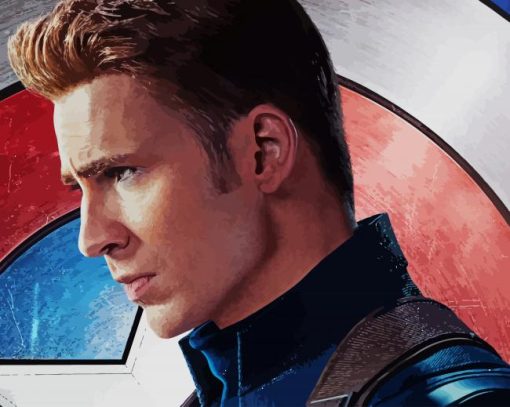 Captain America Chris Evans paint by number