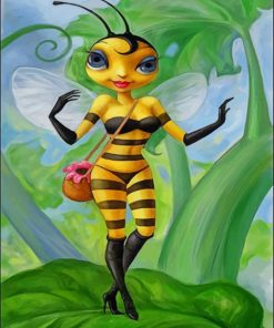 Cartoon Bee Girl paint by numbers