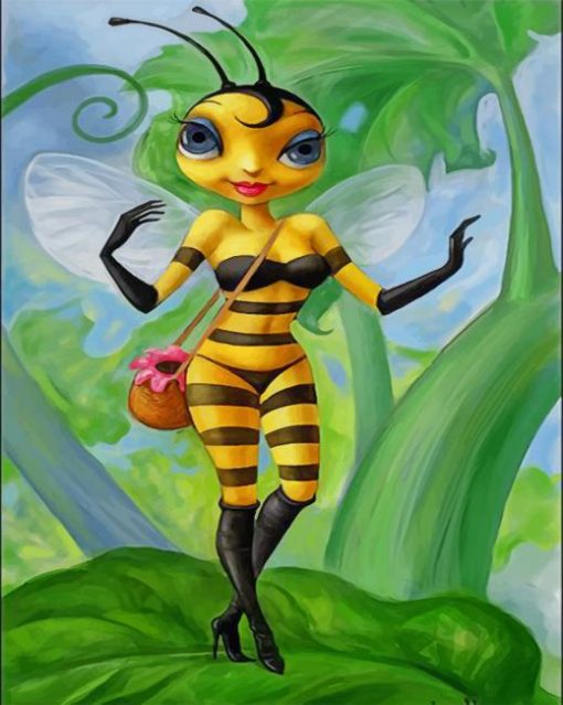 Cartoon Bee Girl paint by numbers