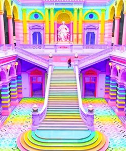 castlle mansio steps rainbow painting bu numbers