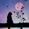 Cat And Moon Silhouette paint by numbers