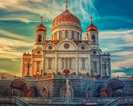 Cathedral Of Christ The Savior Russia paint by number