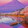 Cherry Blossom Mt Fuji paint by number