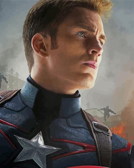 Chris Evans Captain America paint by numbers