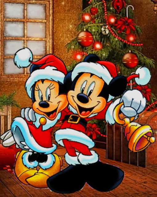 Chrismas Day With Mickey and Minnie paint by numbers