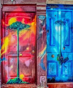 Colorful Doors paint by numbers