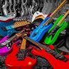 Colorful Electric Guitars paint by number