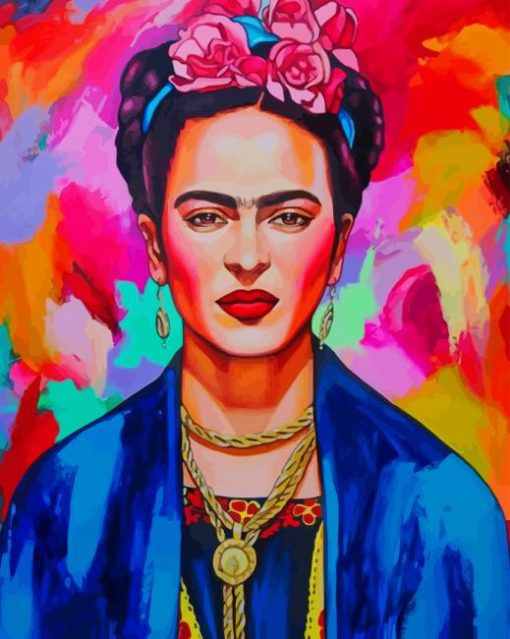 Colorful Frida Kahlo paint by number