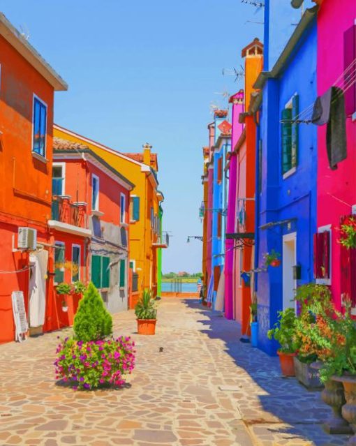 Colorful House Italy paint by numbers
