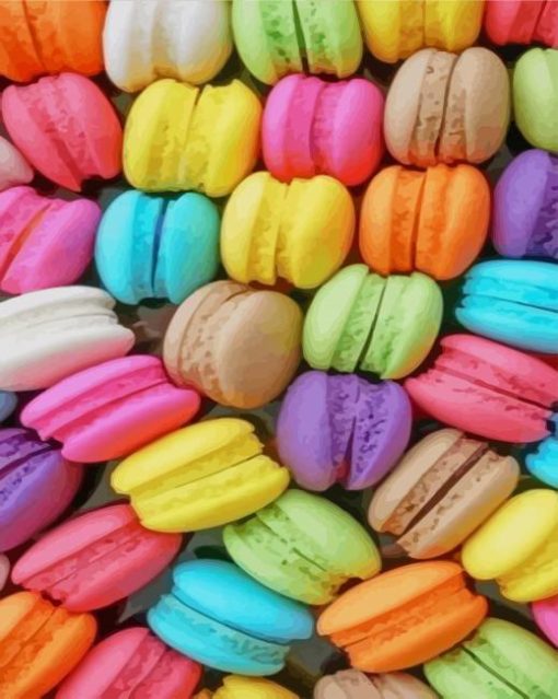 Colorful Macarons paint by numbers
