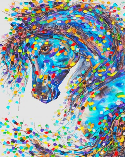 Colorful Painting Vertical Horse paint by numbrers