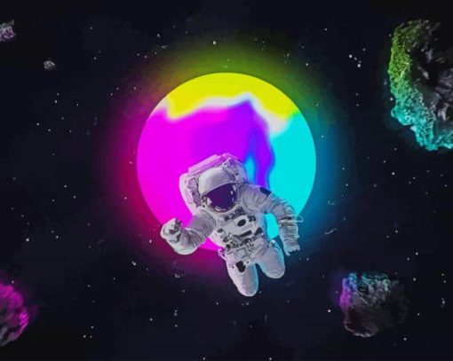 Colorful Planet Astronaut paint by number