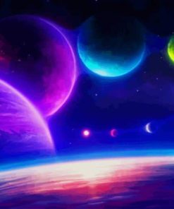 Colorful Planets paint by number