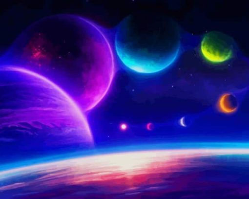 Colorful Planets paint by number