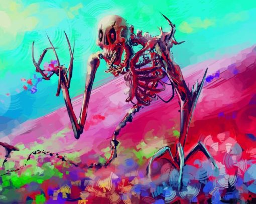 Colorful Skelton Digital Art paint by number