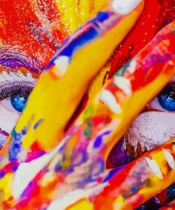Colorful Woman Face paint by number