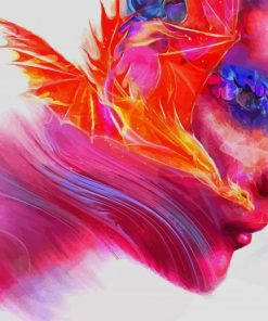 Colorful Woman Face Artwork paint by number
