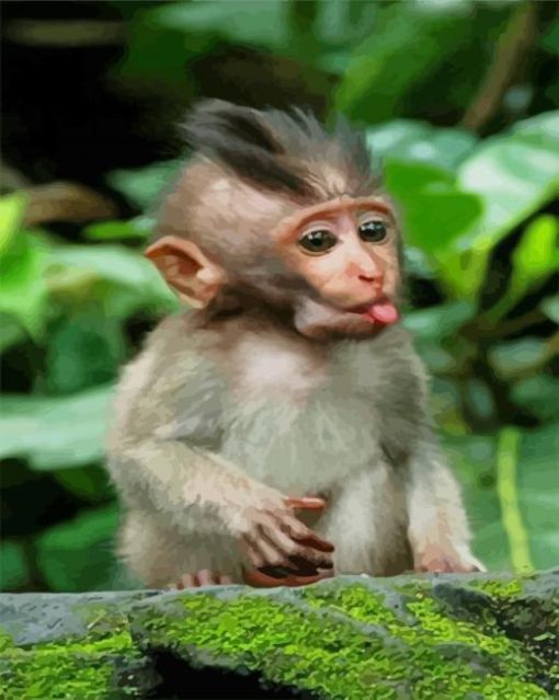 Cute Baby Monkey paint by numbers